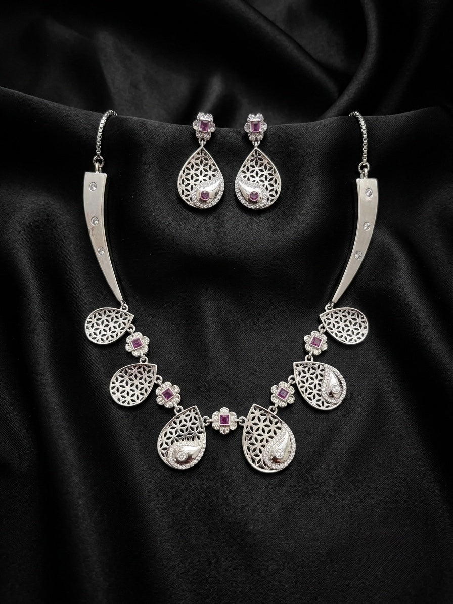 Drop Choker Necklace & Earring Set
