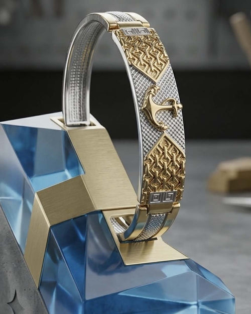 Elegant Gold & Silver Finish Designer Bracelet