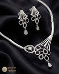 Elegant Silver Necklace & Earrings Set