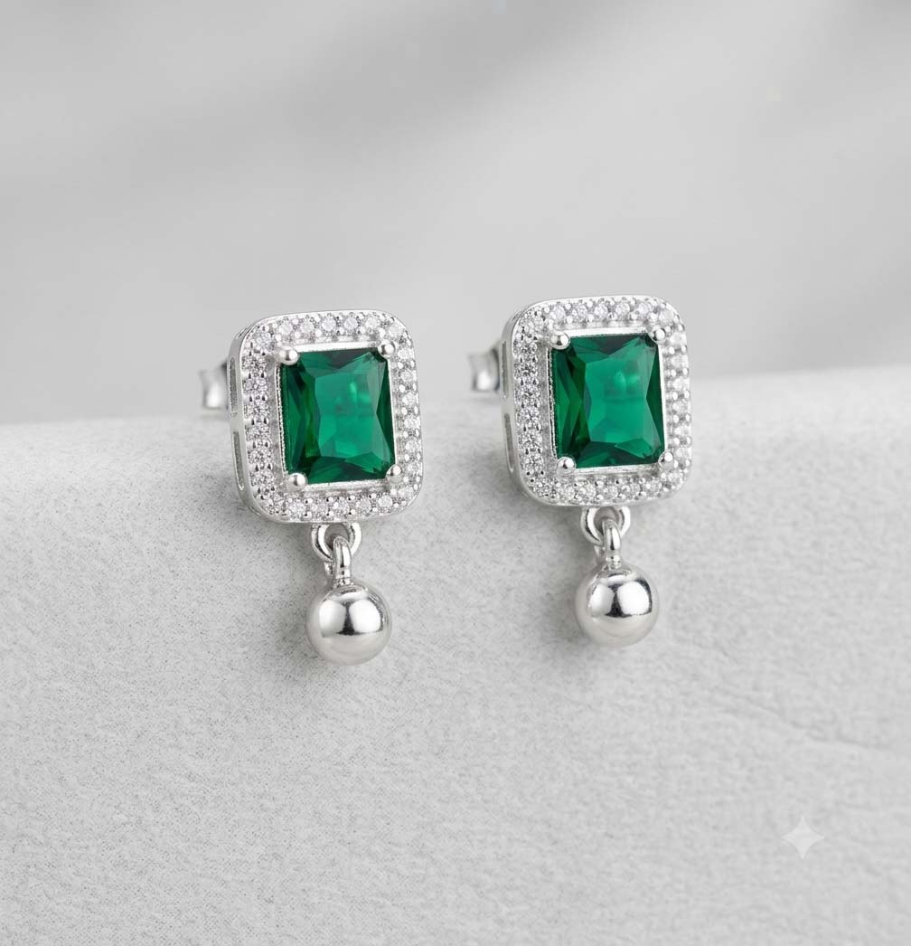 Emerald Green & Silver Necklace Set - image 2