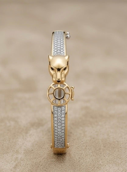 Golden Panther Adjustable Kada for Women