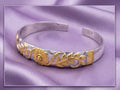 Floral Gold & Silver Cuff Bracelet