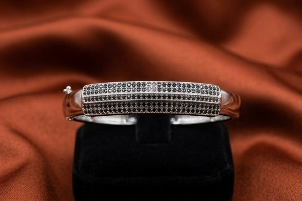 Multi-Row Micro Pavé Hinged Bangle Bracelet - image 3
