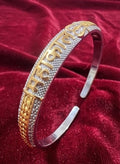 Dual-Tone Mahakal Engraved Cuff Kada
