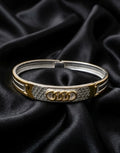 Dual-Tone Interlocking Rings Men’s Kada Bracelet