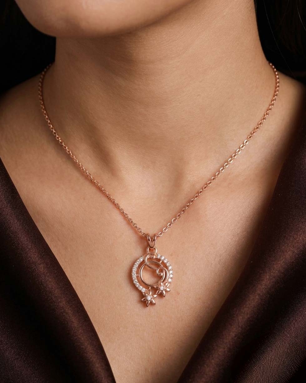 Peacock Blossom Rose Gold Pendant - image 3