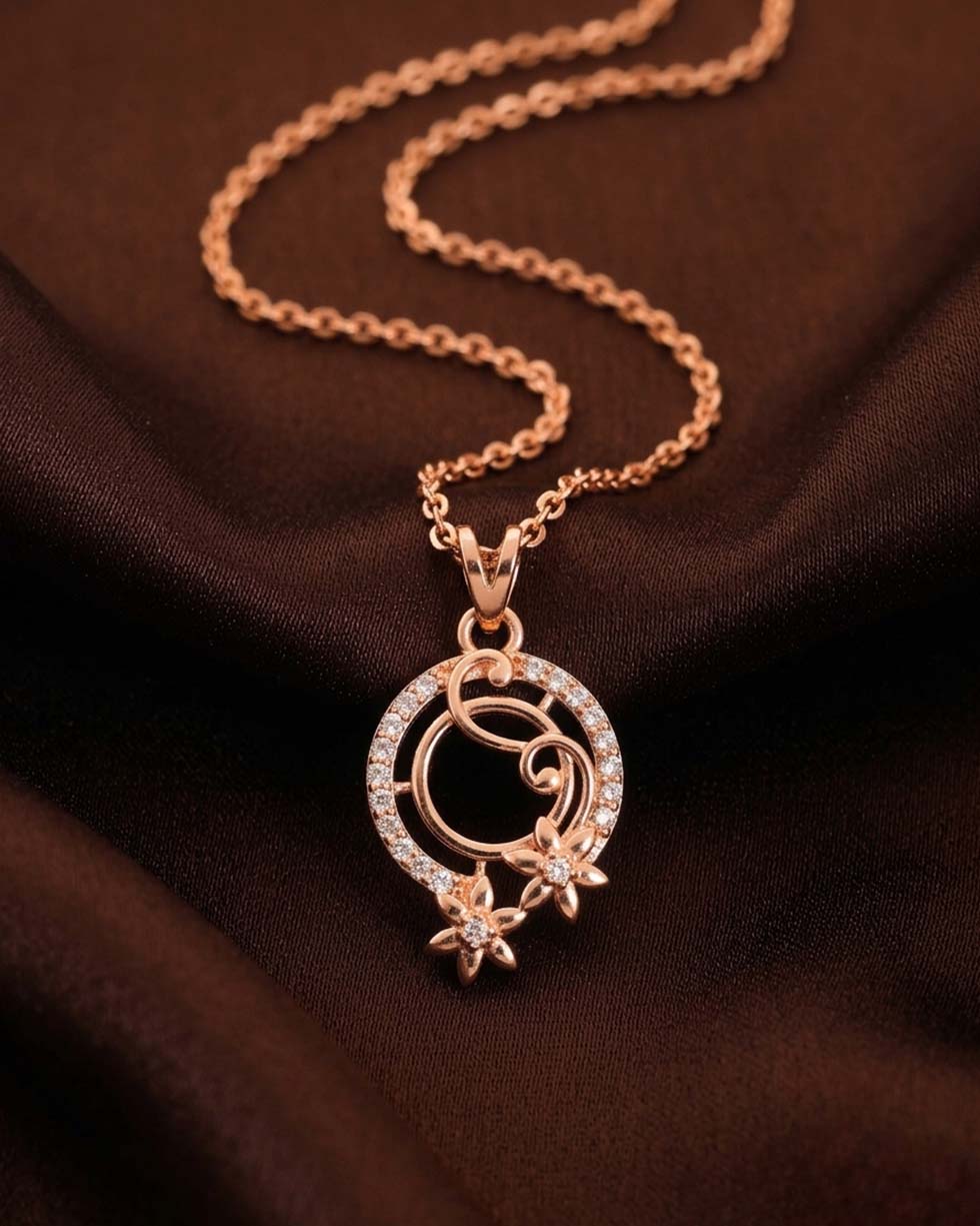 Peacock Blossom Rose Gold Pendant - image 2
