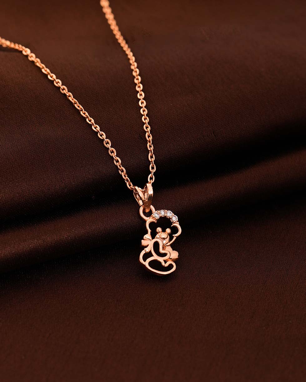 Rose Gold Heart Teddy Bear Pendant - image 4