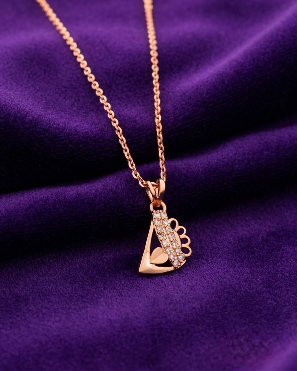 Rose Gold Sailboat Pendant with Chain