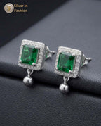 Royal Emerald Crystal Floral Collar Choker with Matching Drop Earrings - image 2