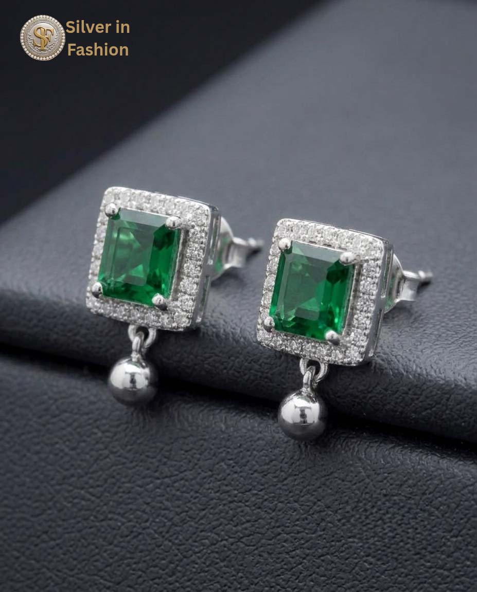 Royal Emerald Crystal Floral Collar Choker with Matching Drop Earrings - image 2