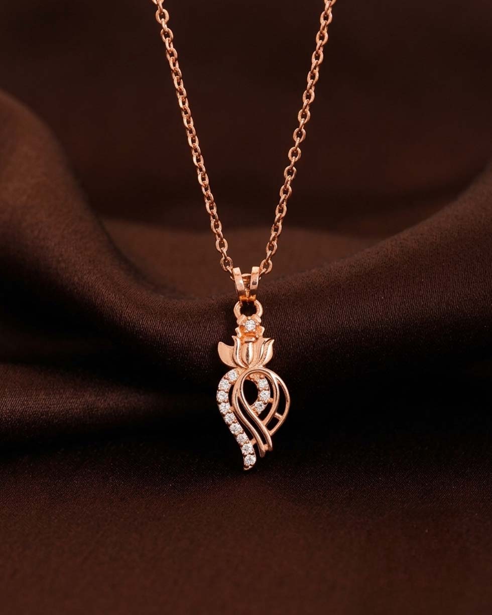 Silver Lotus Bud Pendant - image 2