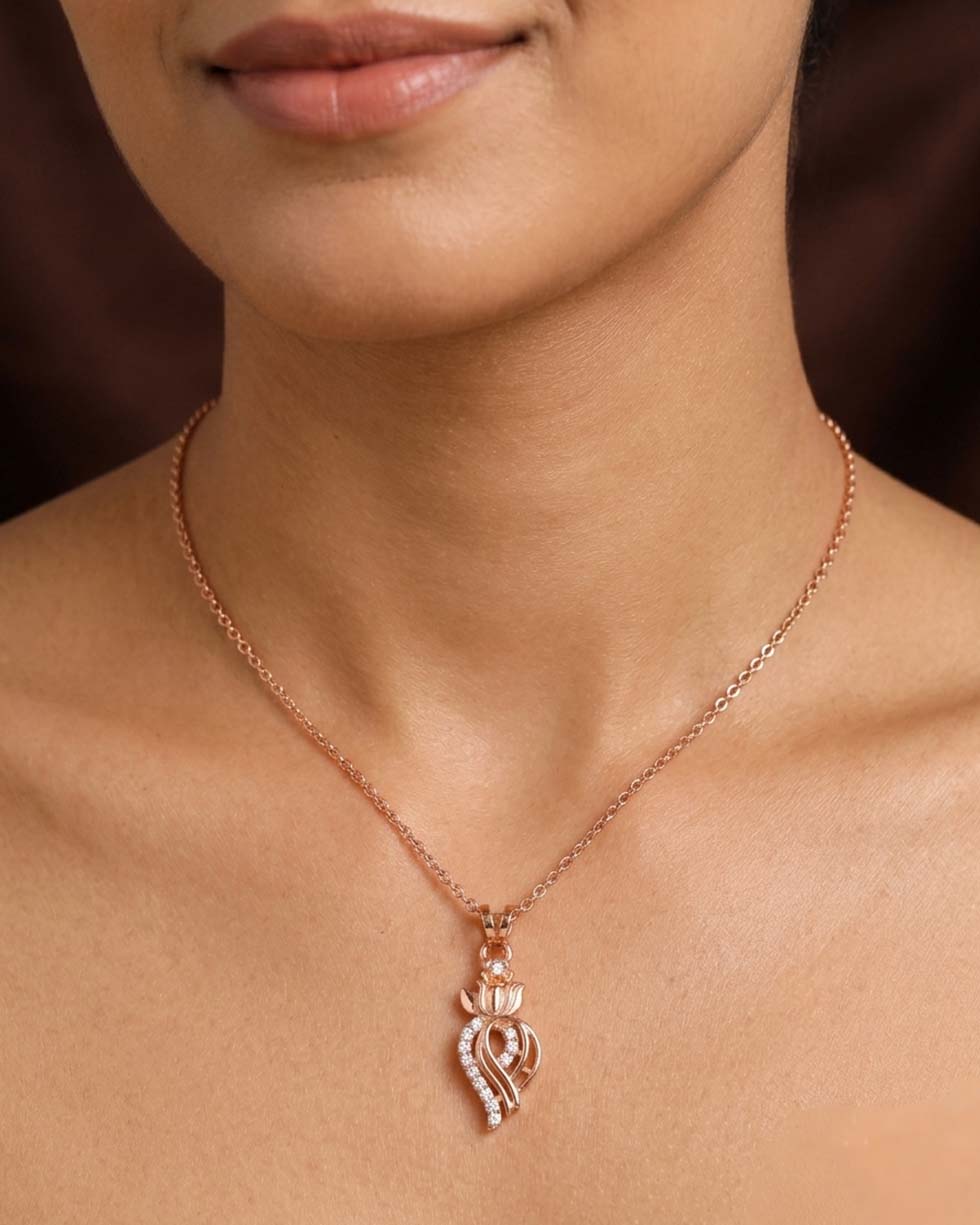 Silver Lotus Bud Pendant - image 3