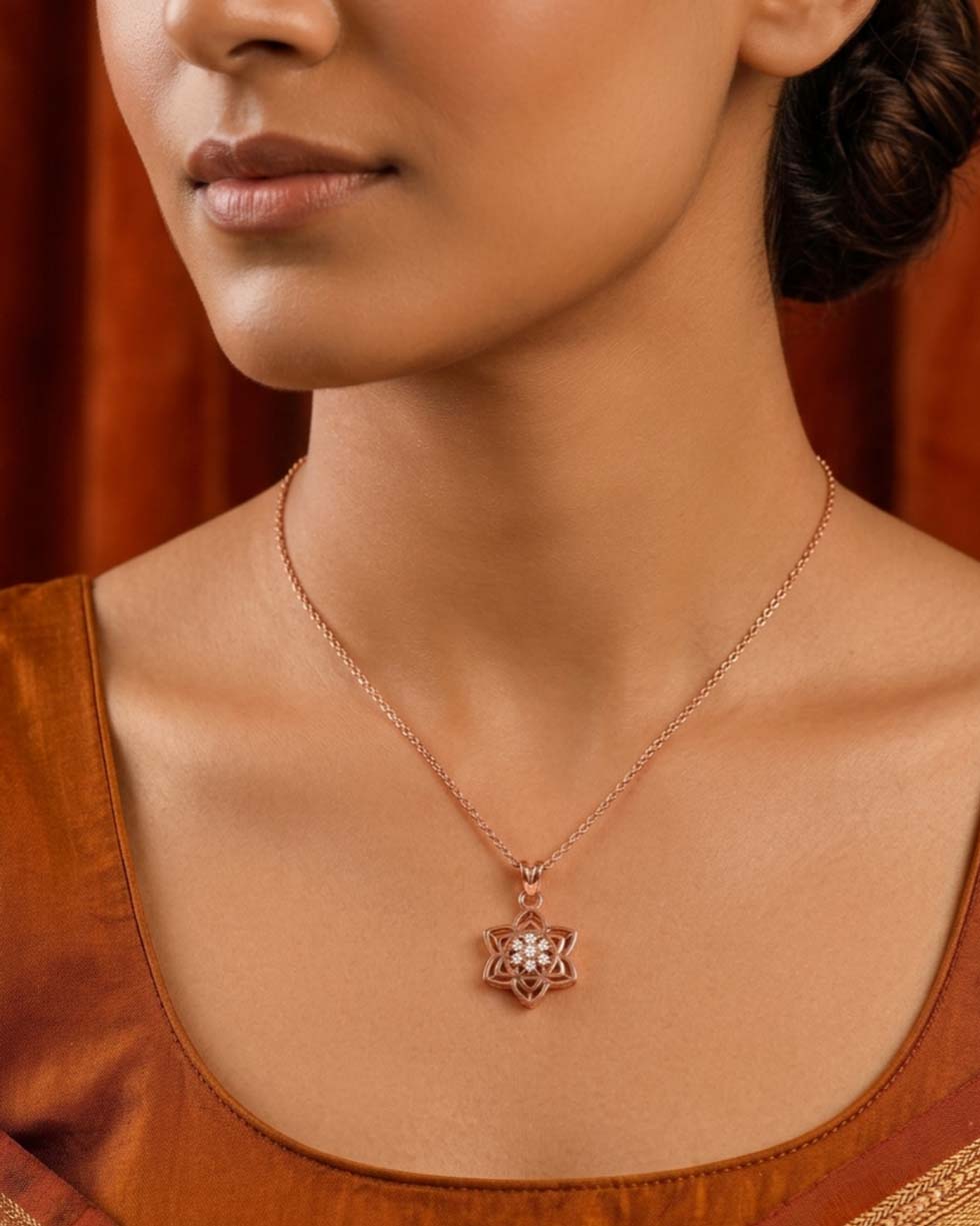 Silver Lotus Pendant - image 3
