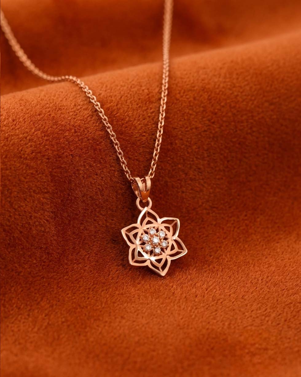 Silver Lotus Pendant - image 2