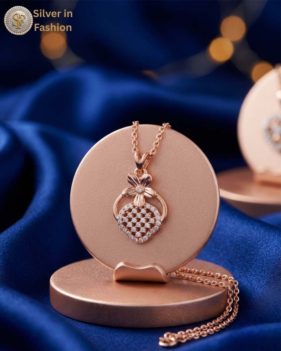 Silver Mesh Heart Pendant