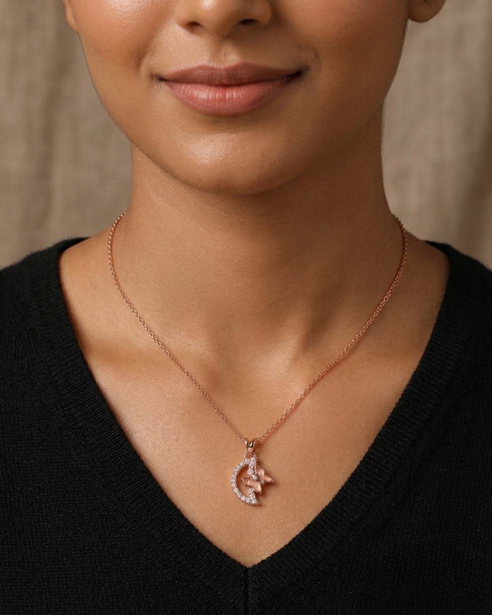 Silver Moon Butterfly Pendant - image 3