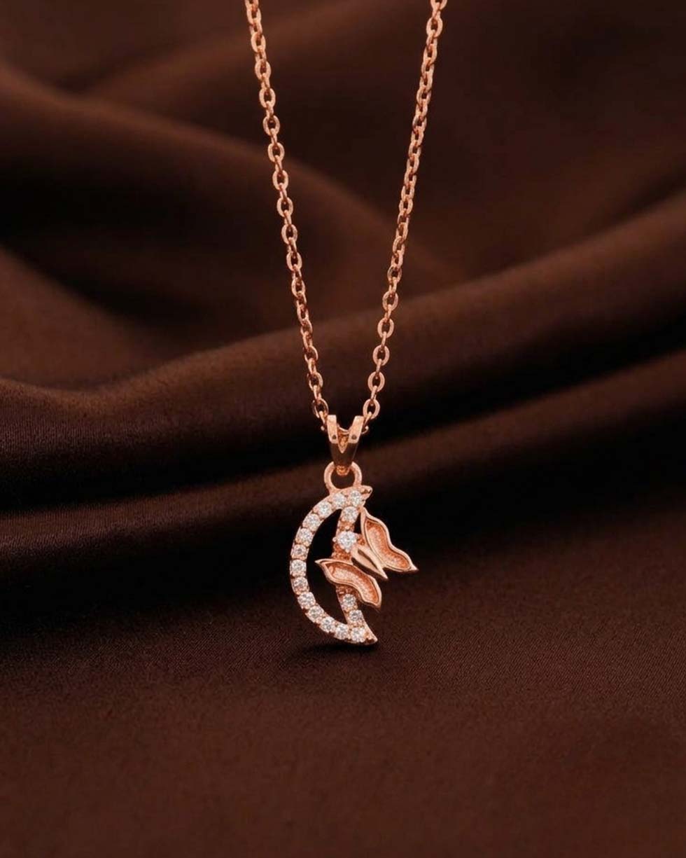 Silver Moon Butterfly Pendant - image 2