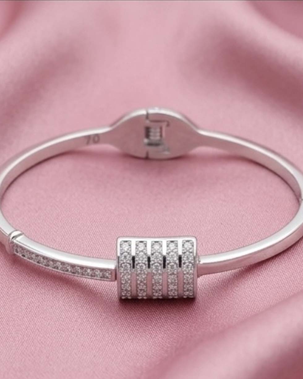 Silver Roller Pavé Bangles
