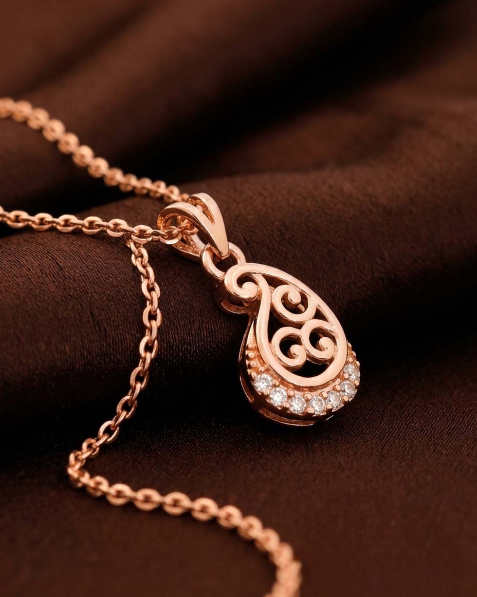 Silver Spiral Leaf Pendant - image 2