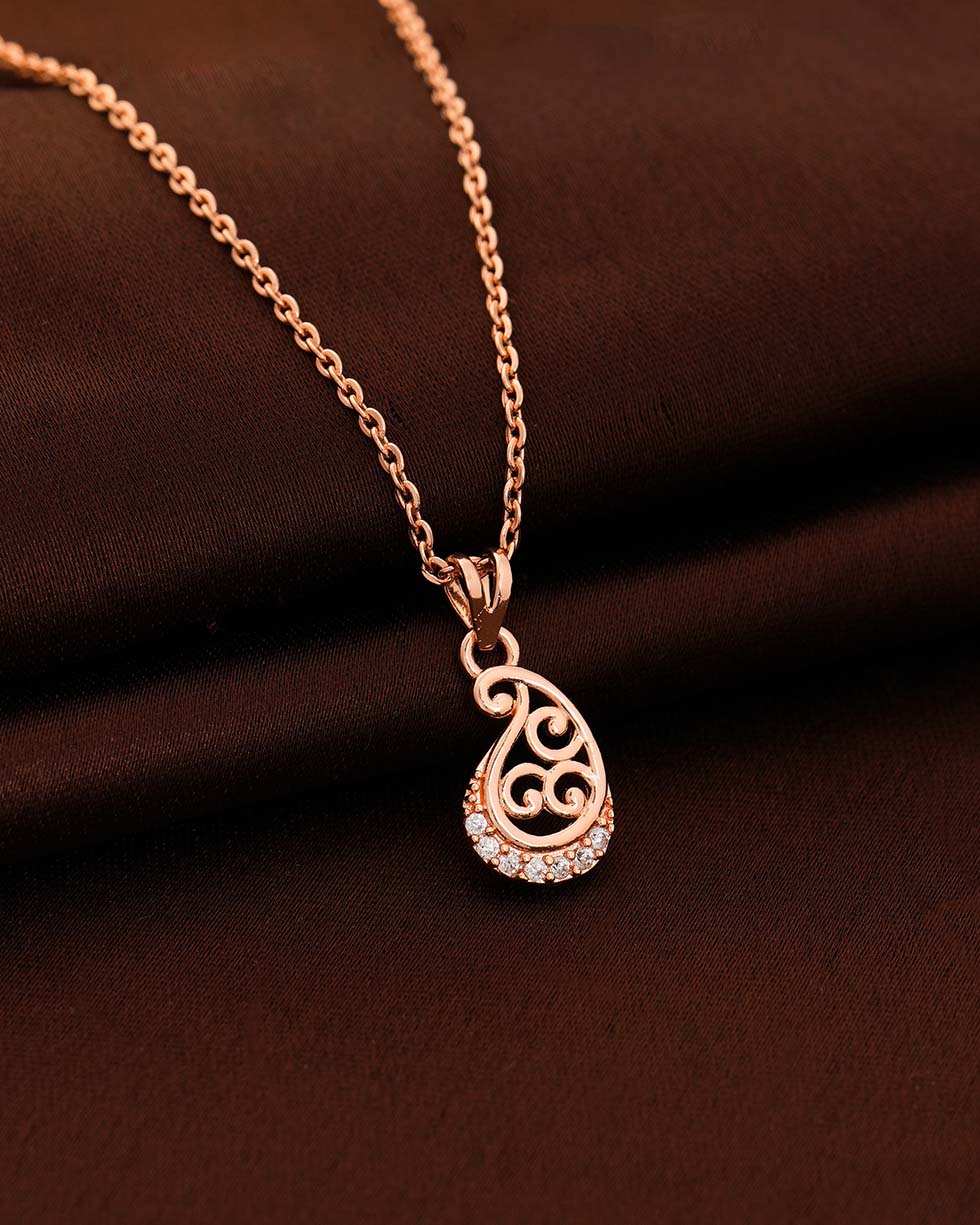 Silver Spiral Leaf Pendant