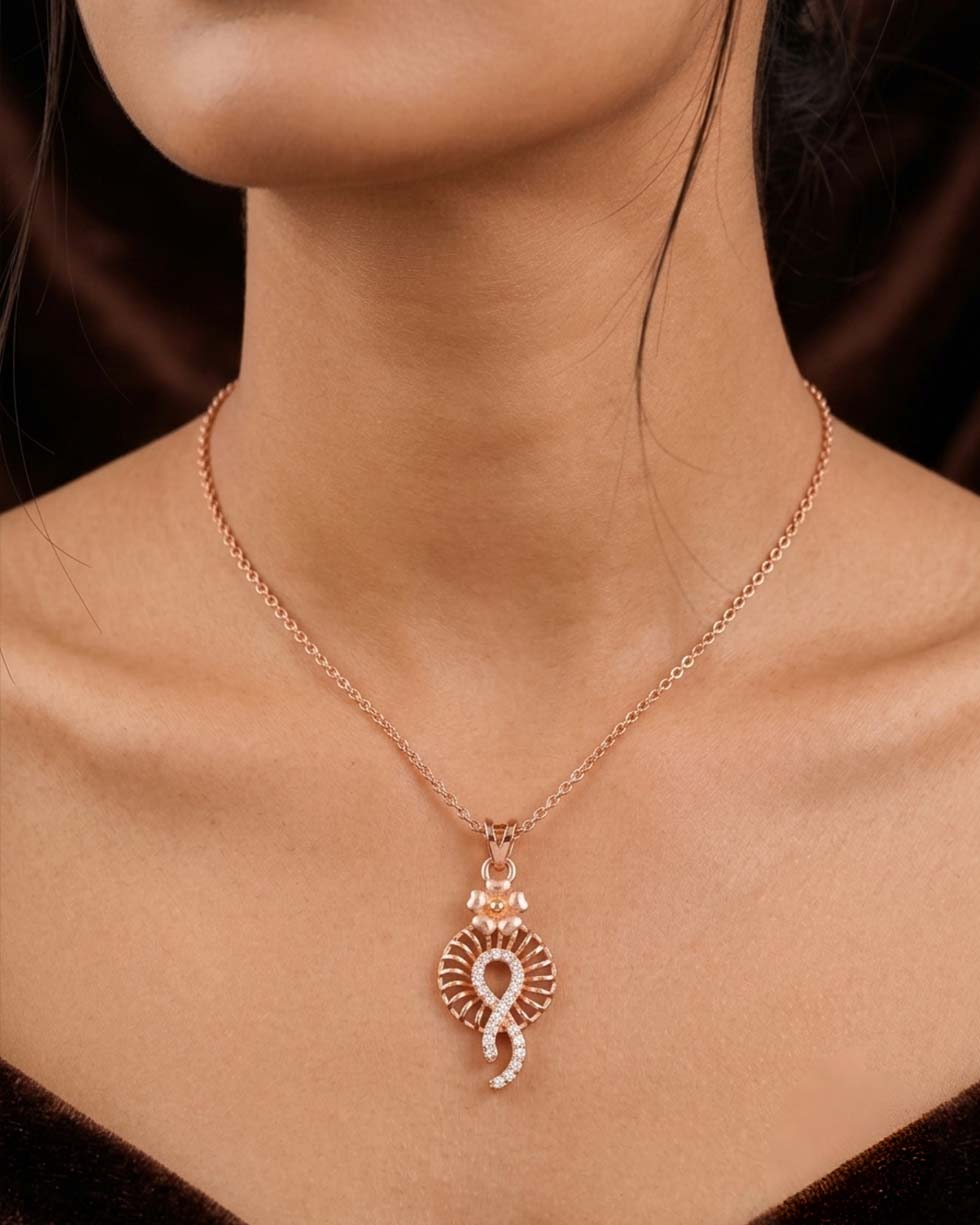 Silver Sunburst Infinity Pendant - image 3